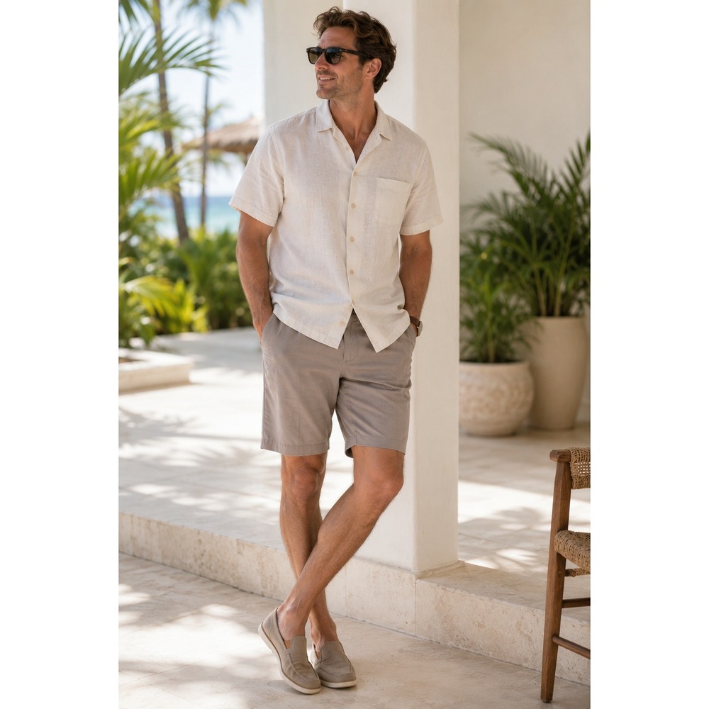 Tori Richard Mens 38 Performance Shorts Taupe Golf Resort Casual Stretch Chino